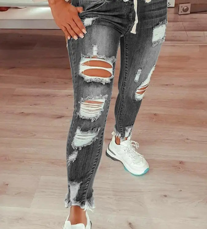 European And American Women’S Jeans Slim Slimming Women’S Jeans Trousers