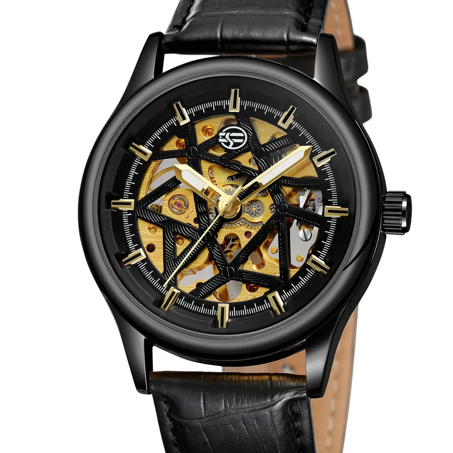 Forsining Golden Gear Movement Retro Royal Classic Fashion Mens Mechanical Wrist Watches Top Brand Luxury Male Clock