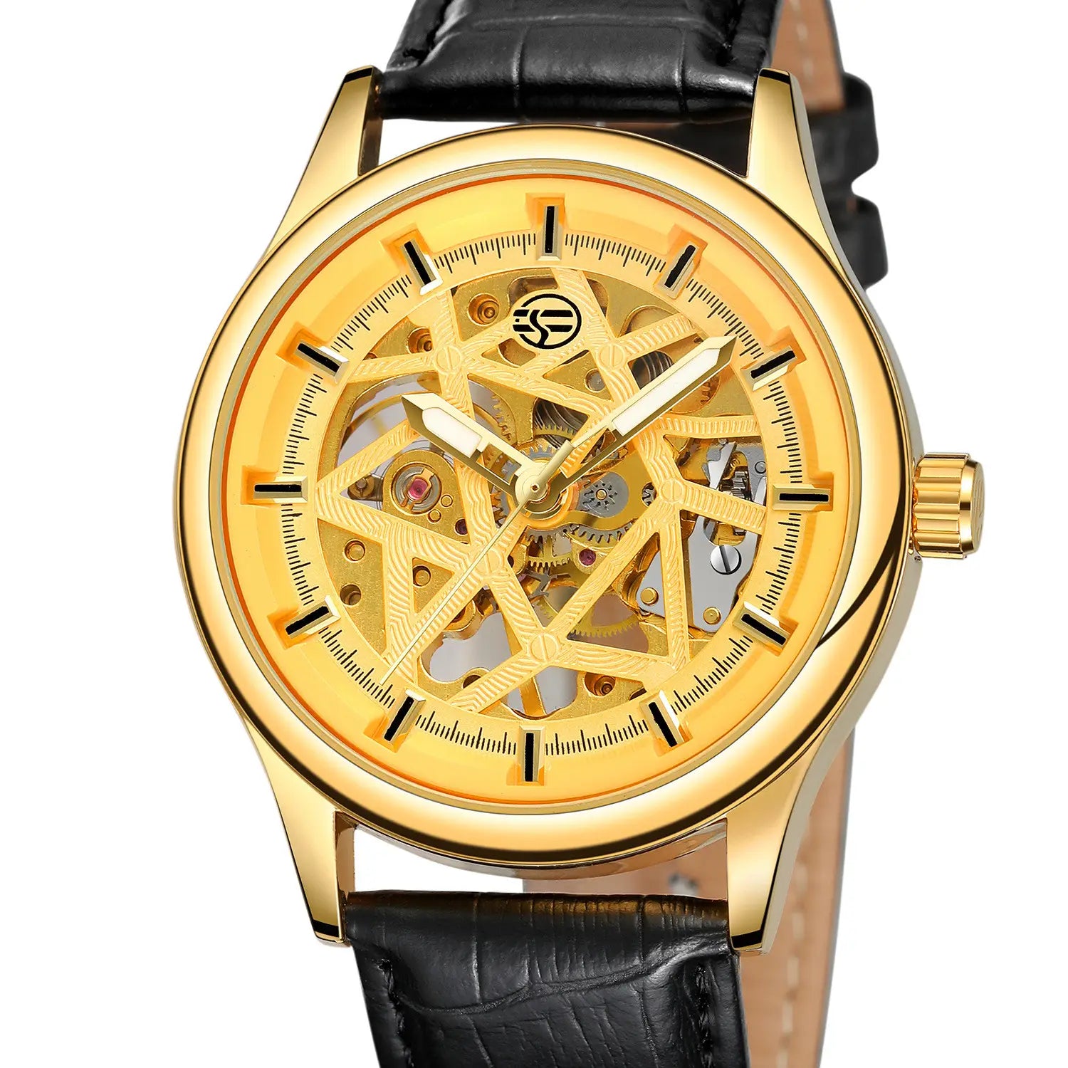 Forsining Golden Gear Movement Retro Royal Classic Fashion Mens Mechanical Wrist Watches Top Brand Luxury Male Clock