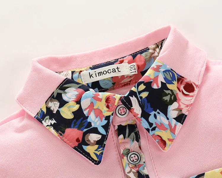 Spring New Children’S Wear Boys’ Short Sleeve Shirt With Floral Print Pants Suit