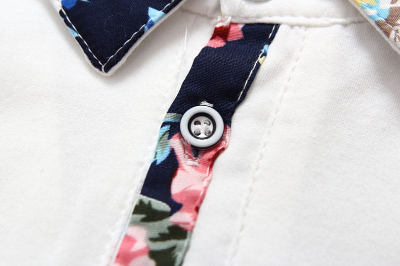 Spring New Children’S Wear Boys’ Short Sleeve Shirt With Floral Print Pants Suit