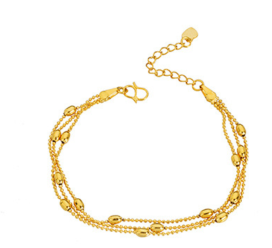 Brass Jewellery Accessories Gold-Plated Three-Wire Turn & Transport Bracelet Ladies Vietnam Sand Gold Jewelry New