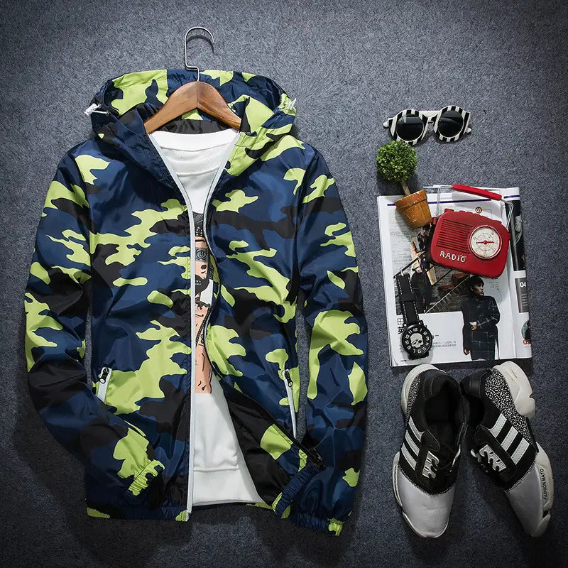 Covrlge Men Jacket Fashion Spring Men Brand Camouflage Jackets Casual Mens Coat Men’s Hooded Luminous Zipper Coats