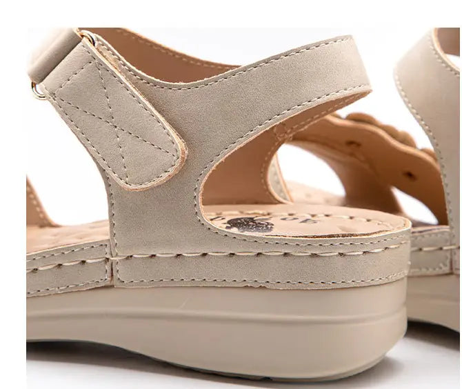 Flower Non-Slip Wedge Heel Plus Size Sandals