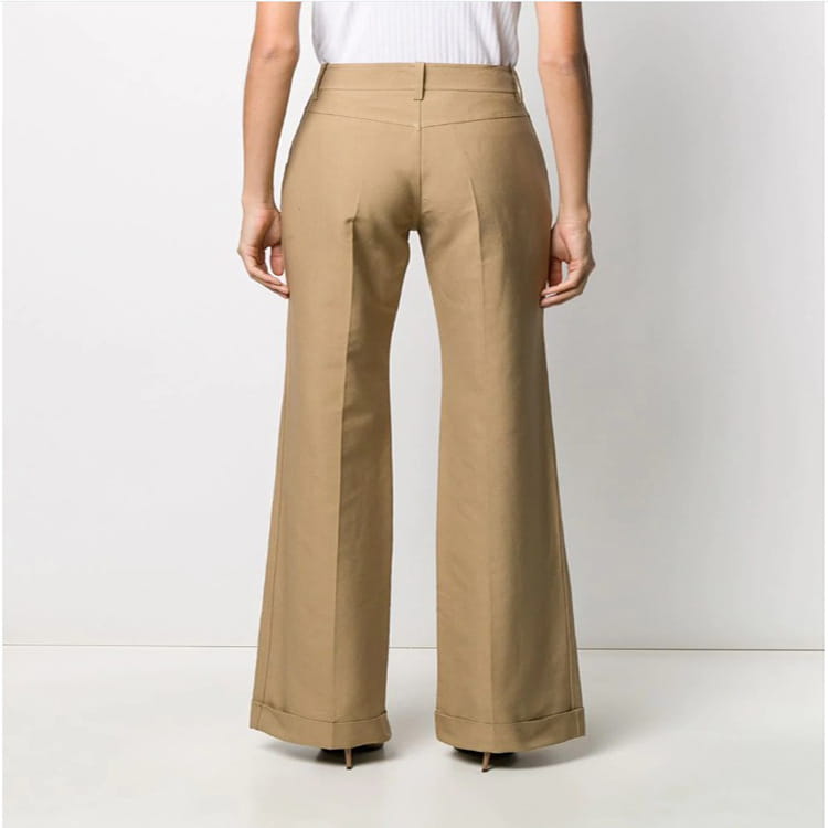 Straight-Leg Curled Suit Ladies Trousers