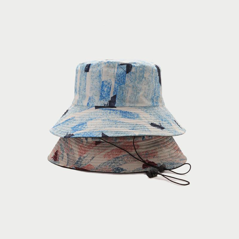 Seaside Beach Sun Hat Fashion Printed Fisherman Hat For Men And Women