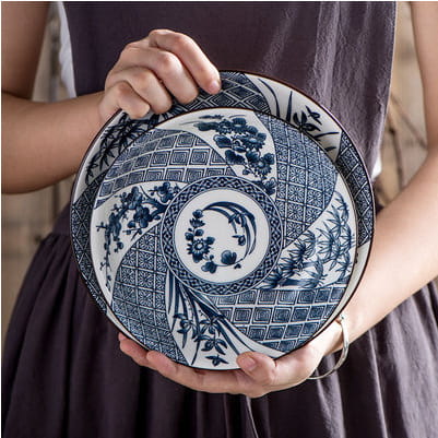 Blue And White Porcelain Dinner Plates Household Japanese Ceramic Dinner Plates Plates Underglaze Color Salad Fruit
