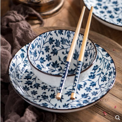 Blue And White Porcelain Dinner Plates Household Japanese Ceramic Dinner Plates Plates Underglaze Color Salad Fruit