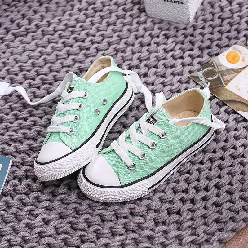 Lace-Up White Shoes For Boys And Girls