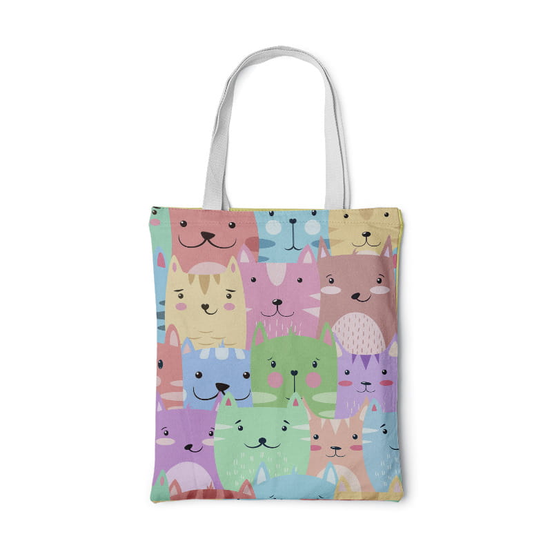 Fashion Women Foldable Canvas Handbag Cute Cartoon Animal Tote Casual Large Capacity Shopping Shoulder Bags Girls Pink