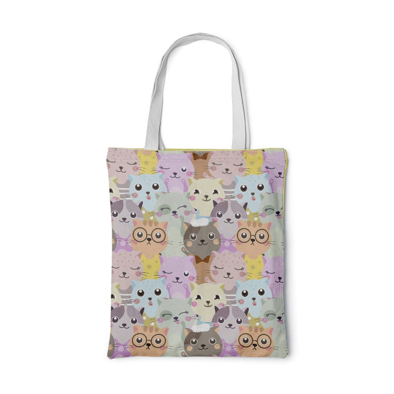 Fashion Women Foldable Canvas Handbag Cute Cartoon Animal Tote Casual Large Capacity Shopping Shoulder Bags Girls Pink