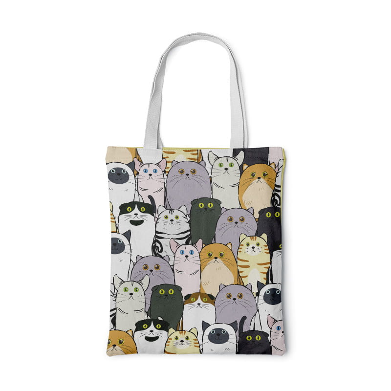 Fashion Women Foldable Canvas Handbag Cute Cartoon Animal Tote Casual Large Capacity Shopping Shoulder Bags Girls Pink