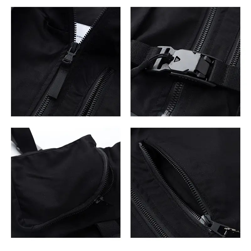 Street Fashion Brand Functional Wind Short Tooling Vest Men And Women Summer Multi-Pocket Wild Zipper Stand-Up Collar