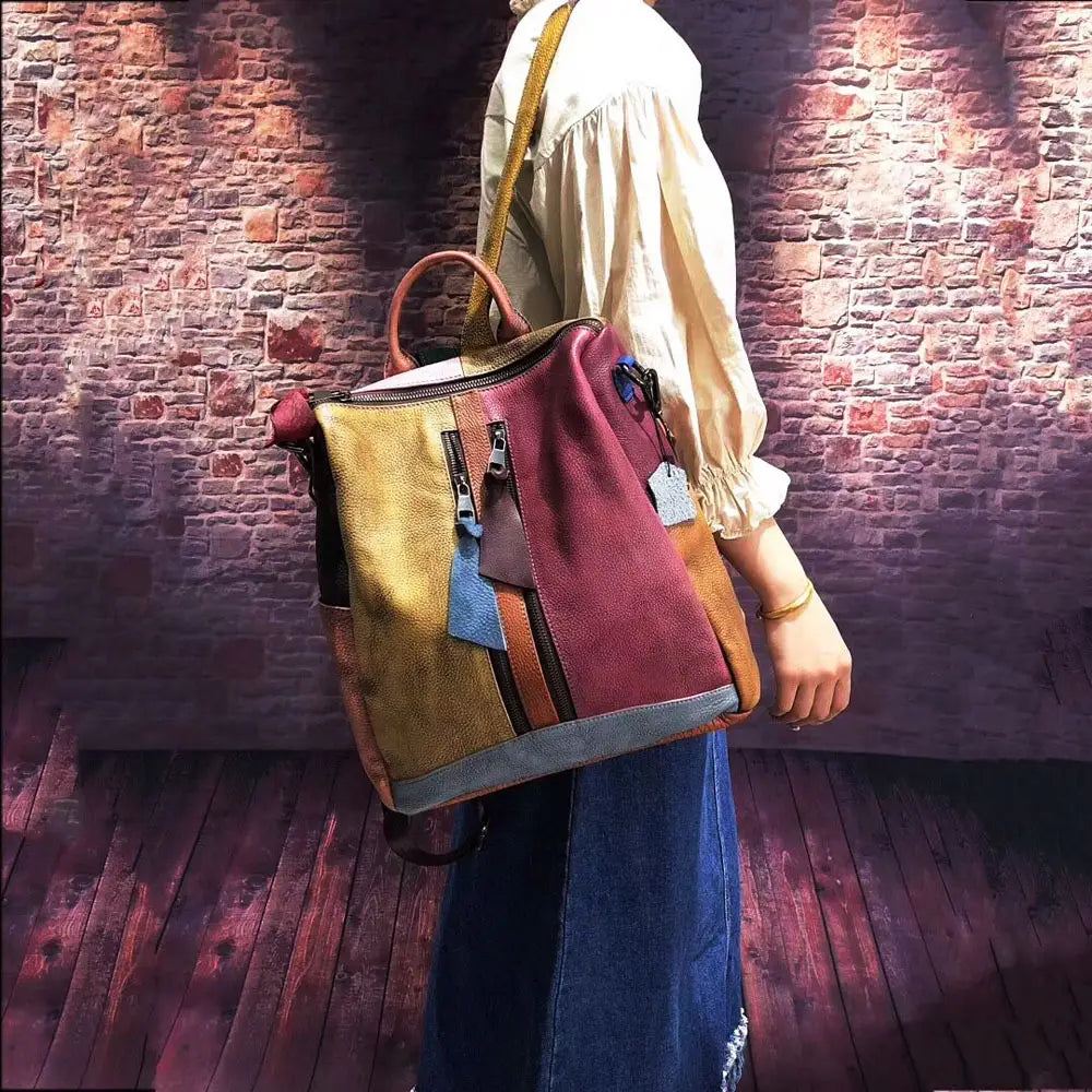 Cowhide Leather Backpacks Casual