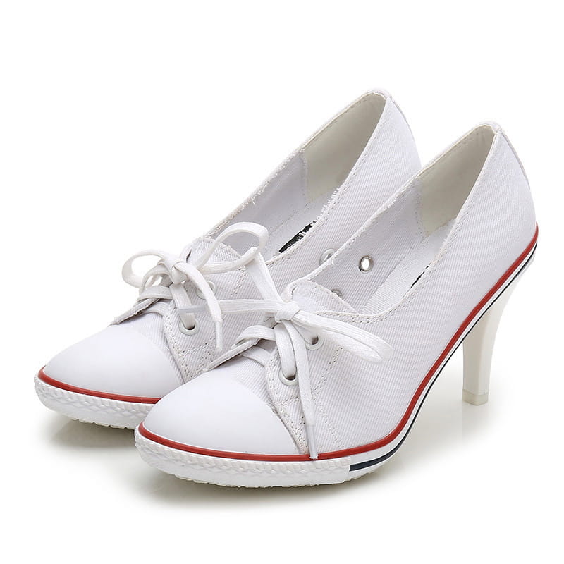 New Korean Style Single Shoes Women Fashion Casual Canvas Shoes Women’s Shoes High Heels