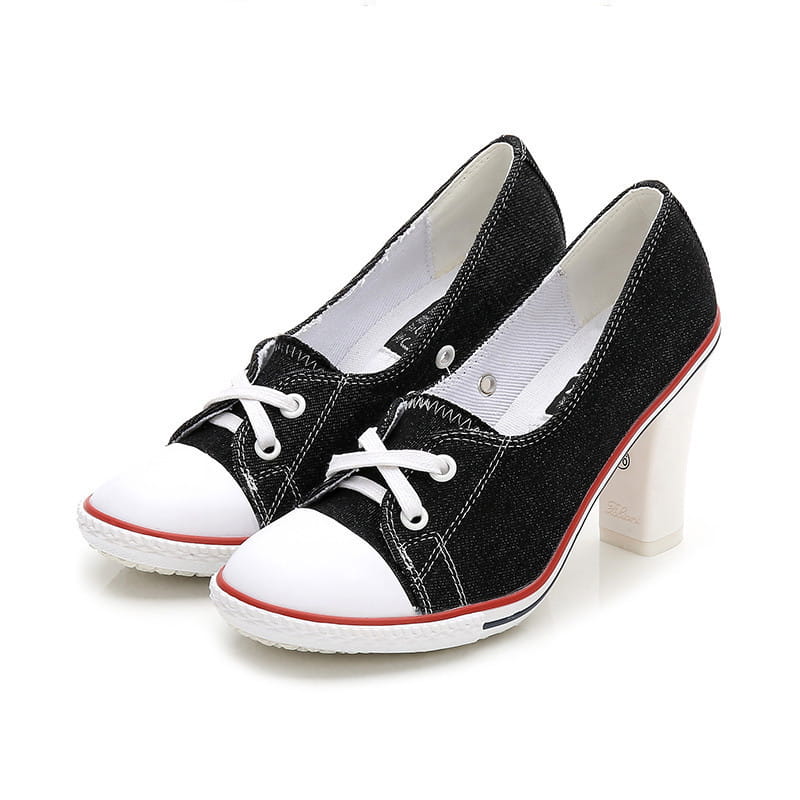 New Korean Style Single Shoes Women Fashion Casual Canvas Shoes Women’s Shoes High Heels