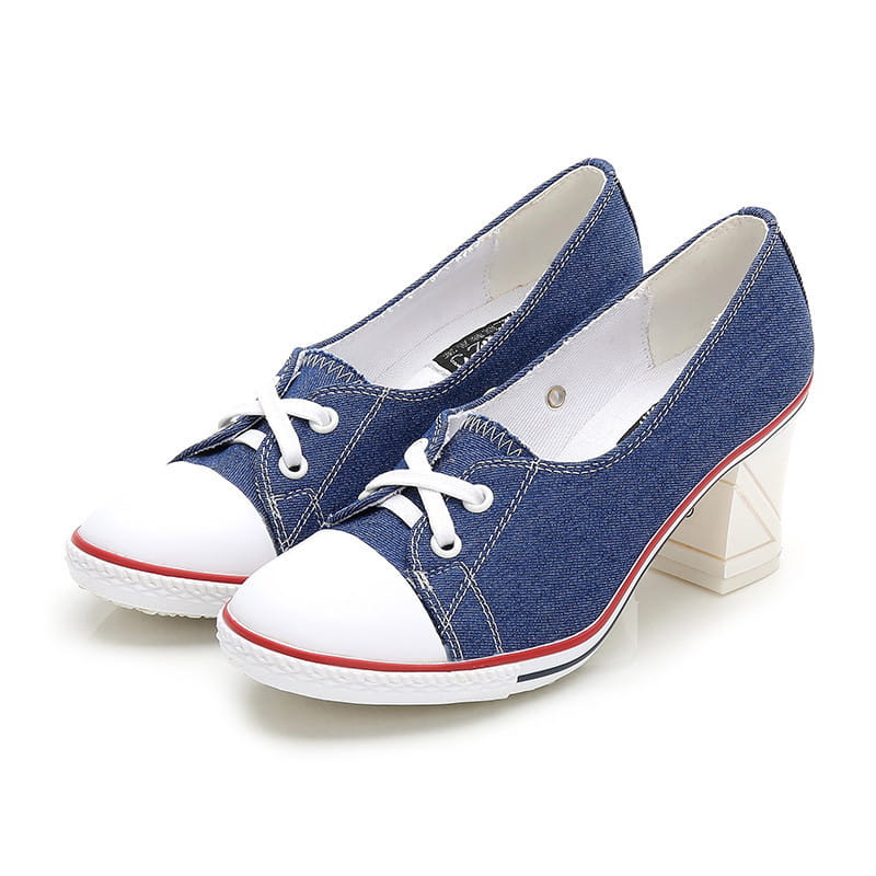 New Korean Style Single Shoes Women Fashion Casual Canvas Shoes Women’s Shoes High Heels