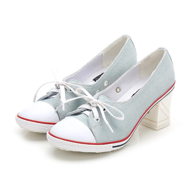 New Korean Style Single Shoes Women Fashion Casual Canvas Shoes Women’s Shoes High Heels
