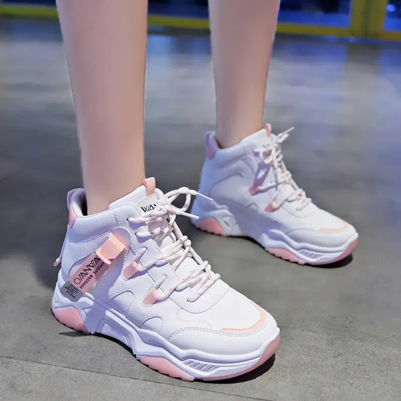 White Running Women Chunky Sport Shoes Woman Spring Summer Platform Sneakers