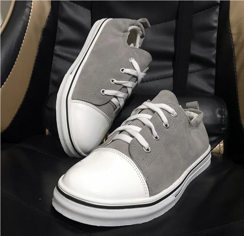 Shallow Mouth Flat Heel Sneakers Sneakers Lace Up Platform Wrinkle Heel Canvas Shoes