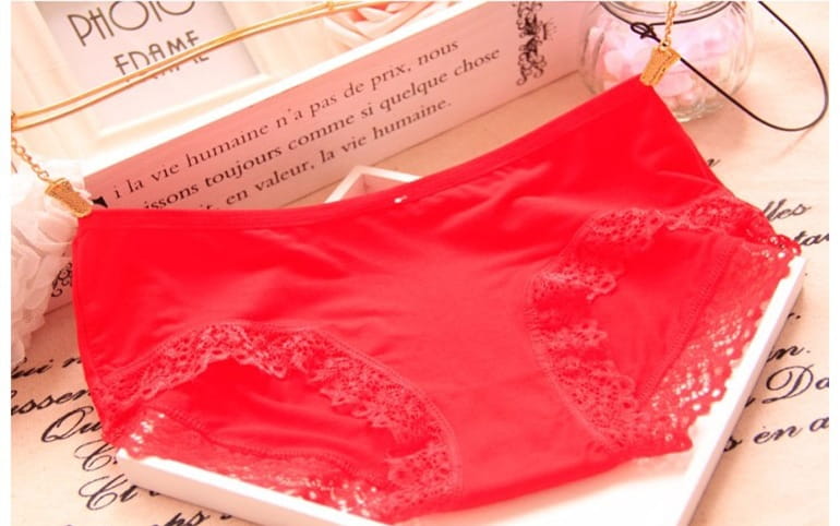 Modal Bamboo Charcoal Fiber Underwear Black Red Lace Underwear Women’s Underwear