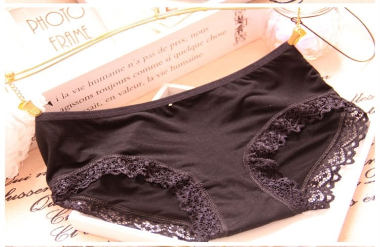 Modal Bamboo Charcoal Fiber Underwear Black Red Lace Underwear Women’s Underwear