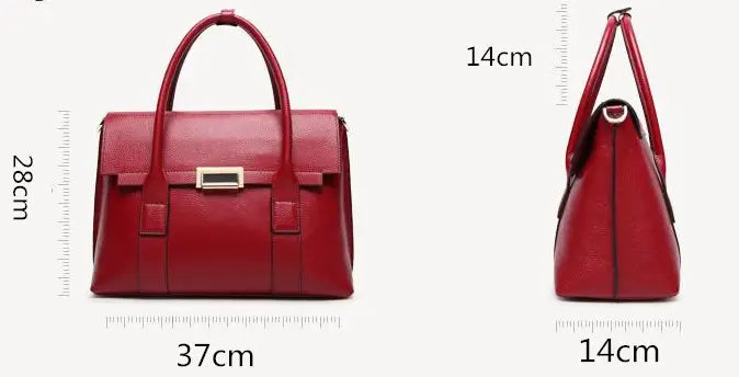 European And American New Leather Handbags Big Bags Ladies All-match Handbags First Layer Cowhide Single Shoulder