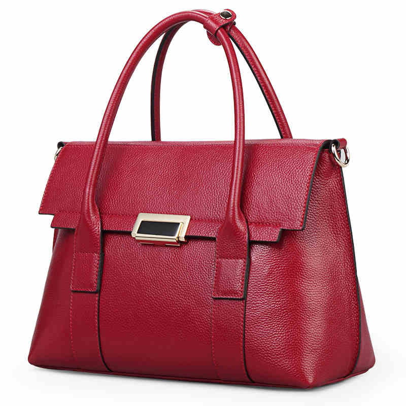 European And American New Leather Handbags Big Bags Ladies All-match Handbags First Layer Cowhide Single Shoulder