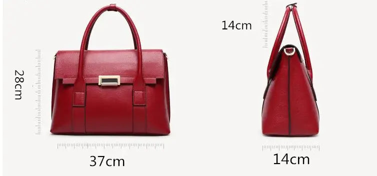 European And American New Leather Handbags Big Bags Ladies All-match Handbags First Layer Cowhide Single Shoulder