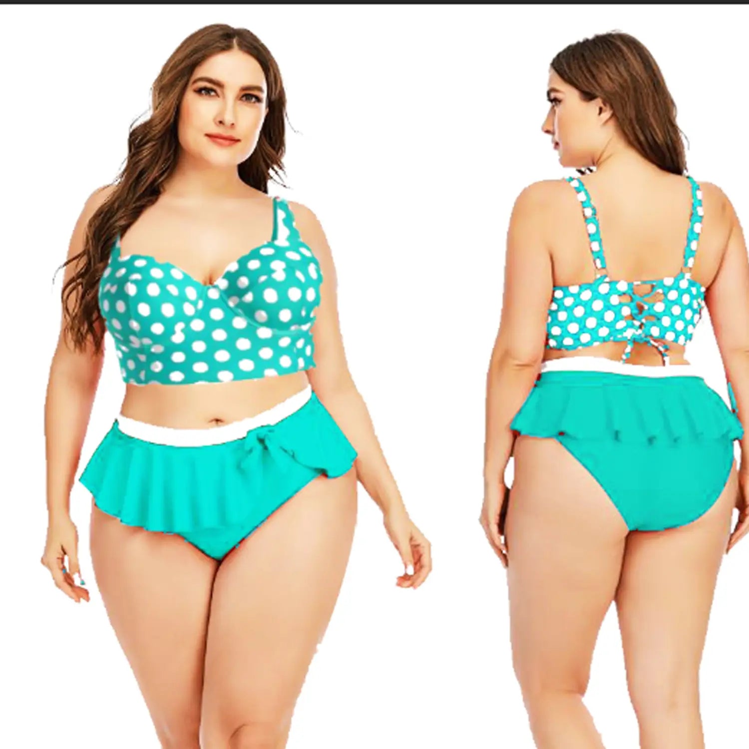 Large Plus Size Swimwear Female Push Up Bikini With Wave Women Bikini Set Two Pieces Swimsuit Bathing Suit Swim Beach