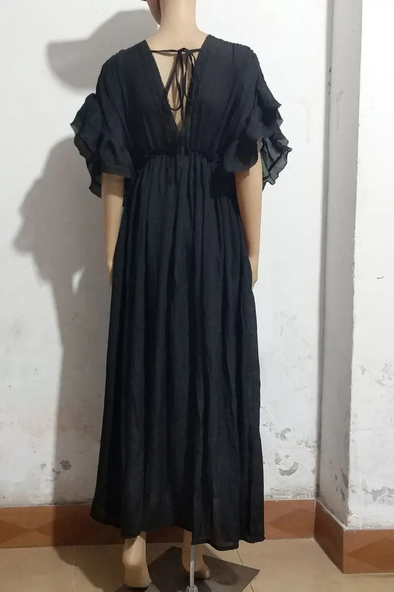 Buttoned Waist Rope Long Skirt Sunscreen Shirt Women