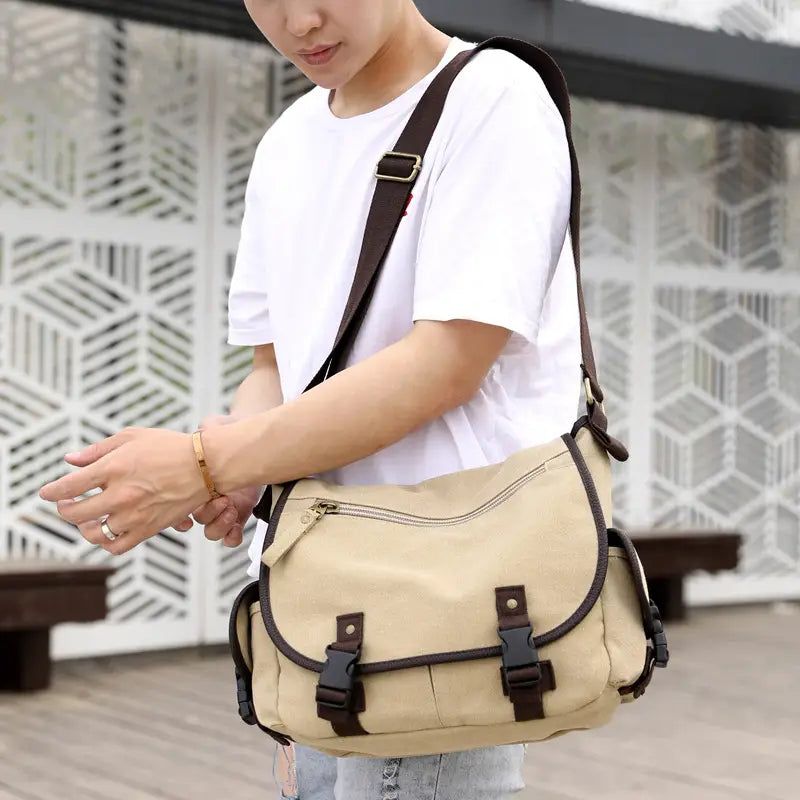Men’s Canvas Shoulder Bags Casual Men’s Bags Messenger Bags Multifunctional Bags