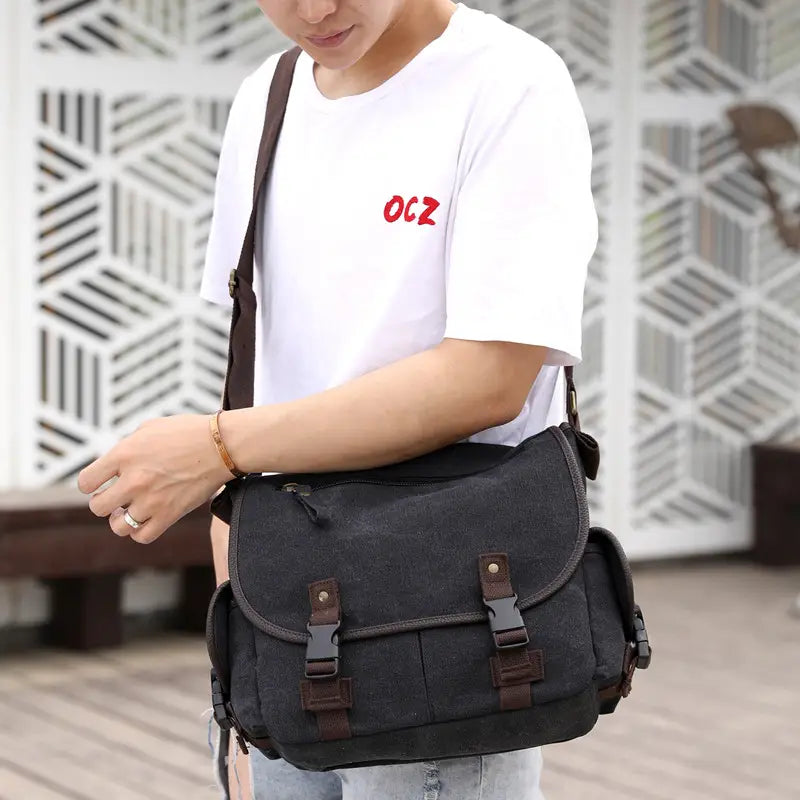 Men’s Canvas Shoulder Bags Casual Men’s Bags Messenger Bags Multifunctional Bags