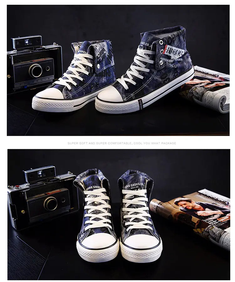 High-top canvas shoes for lovers