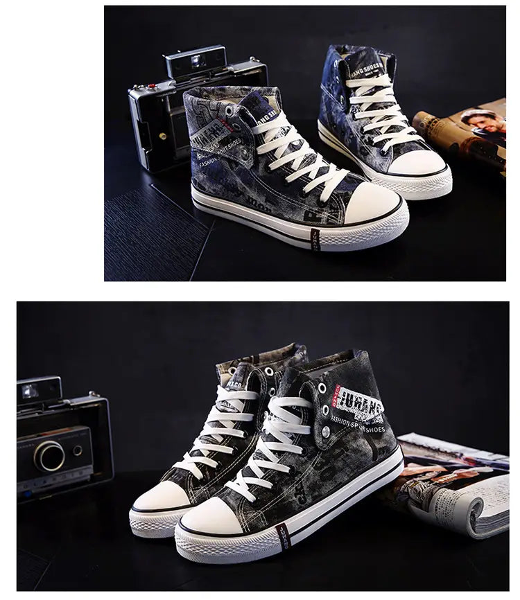 High-top canvas shoes for lovers