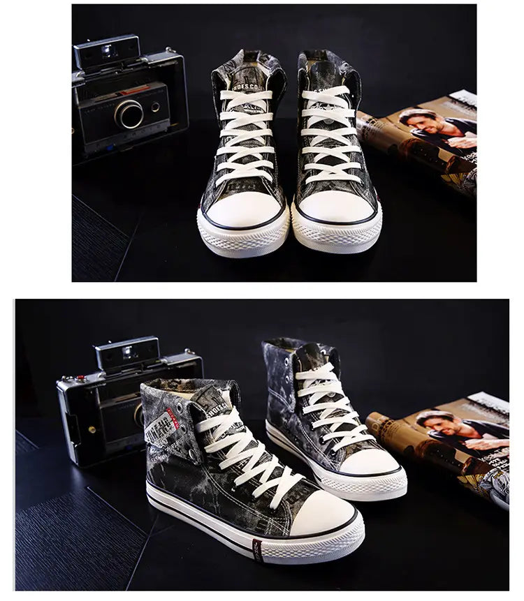 High-top canvas shoes for lovers