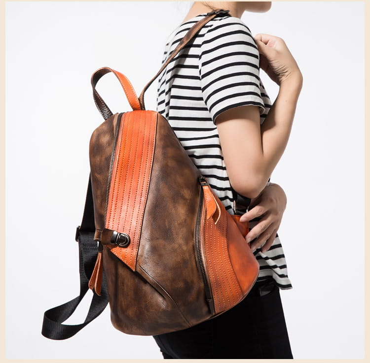 Cowhide women’s backpack
