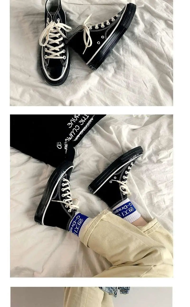 All black canvas shoes