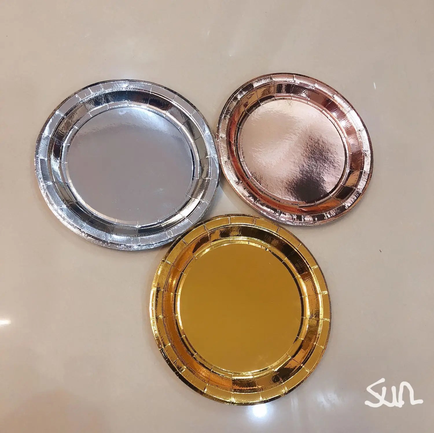 High End Bronzing Gold Party Cutlery Paper Cups And Plates
