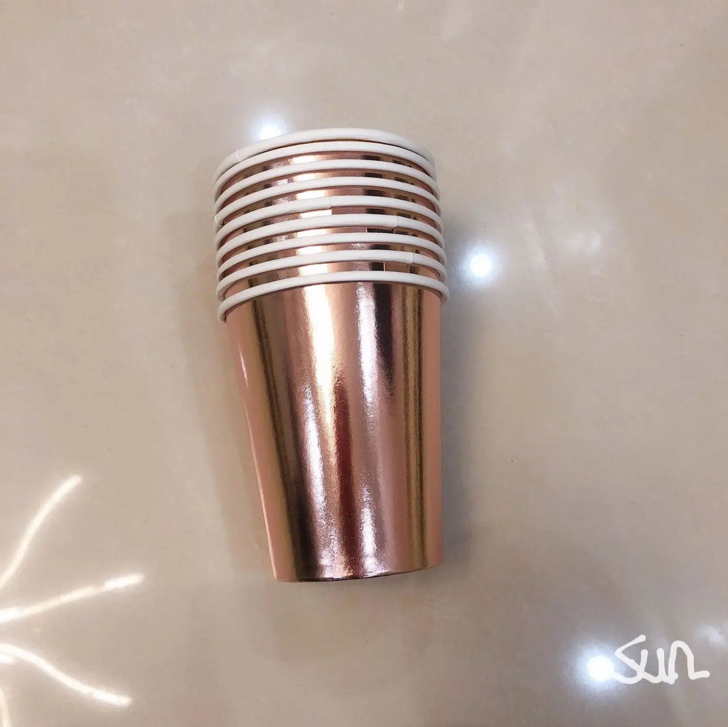 High End Bronzing Gold Party Cutlery Paper Cups And Plates