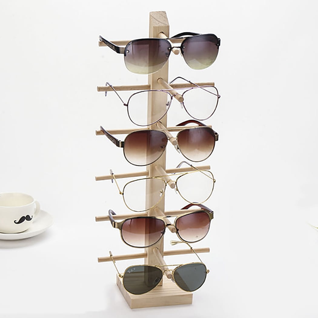 Glasses display stand jewellery wood