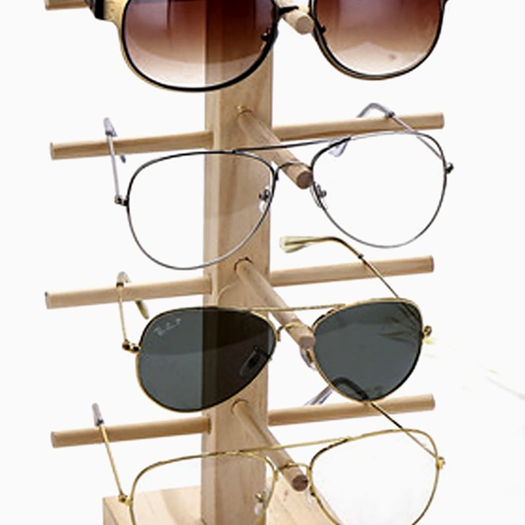Glasses display stand jewellery wood