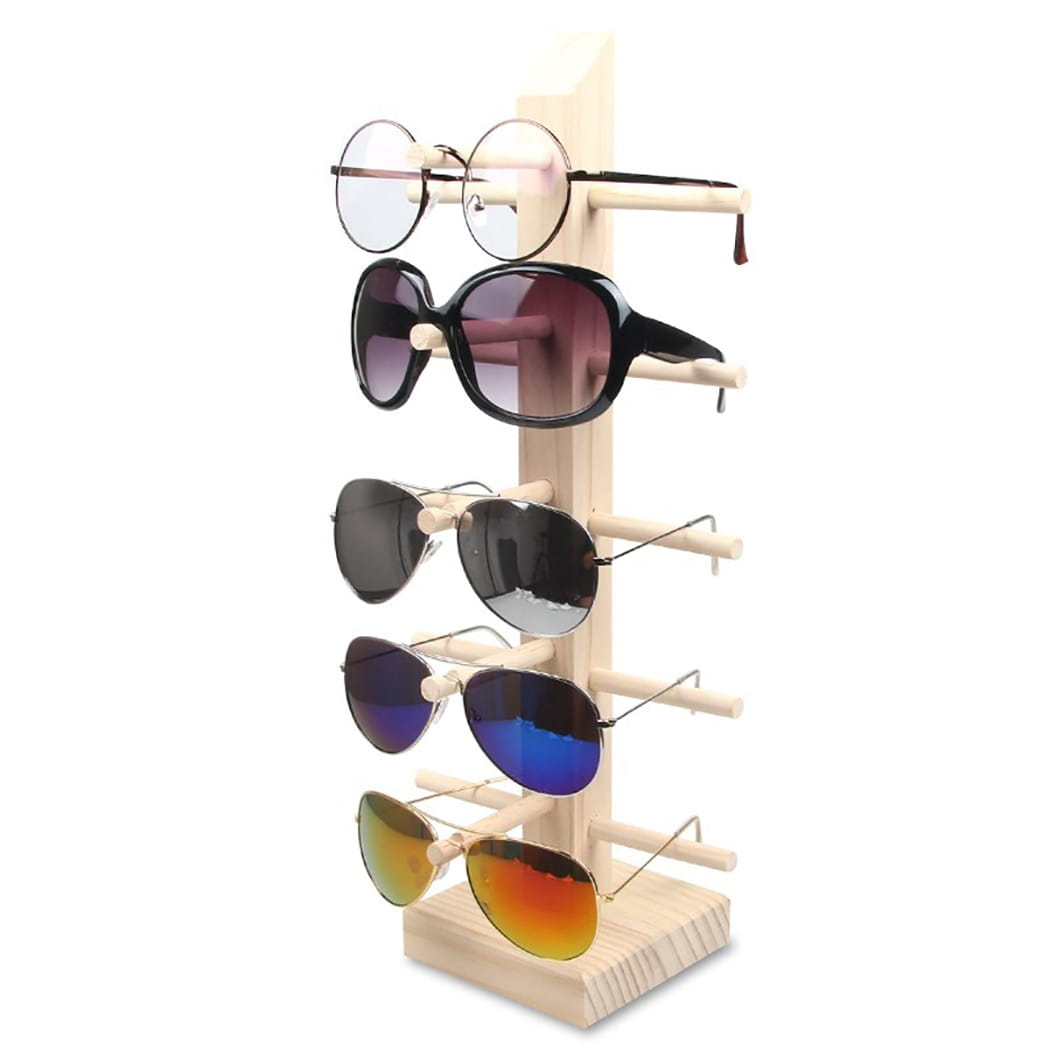 Glasses display stand jewellery wood