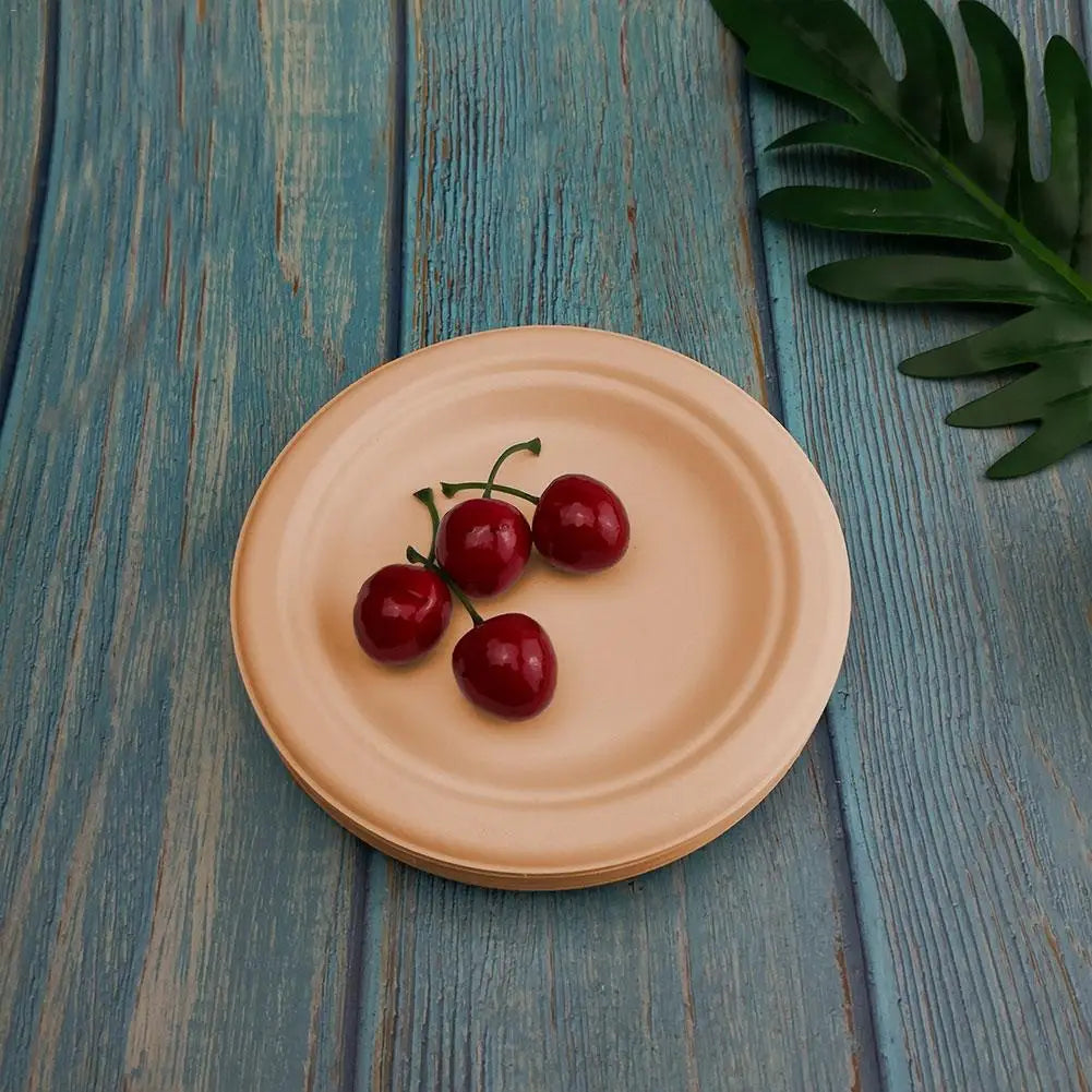 Disposable environmentally friendly pulp tableware 6 inch plate