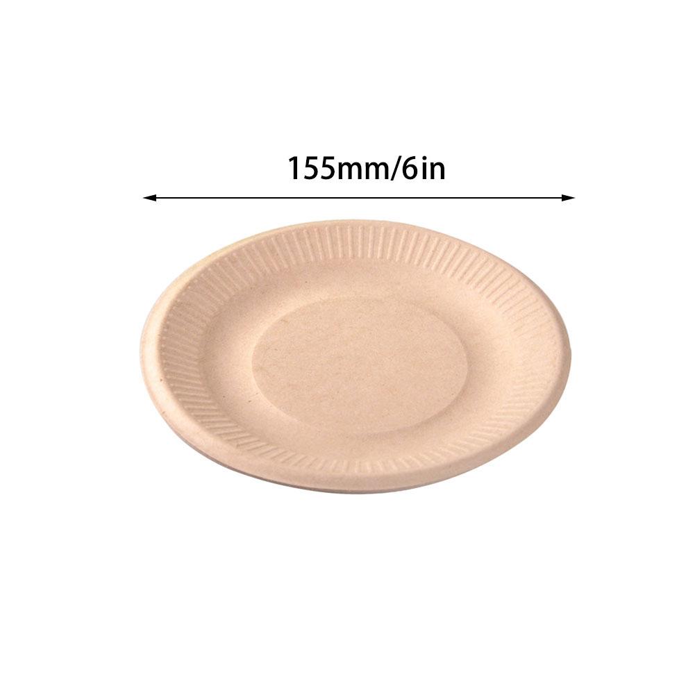 Disposable environmentally friendly pulp tableware 6 inch plate