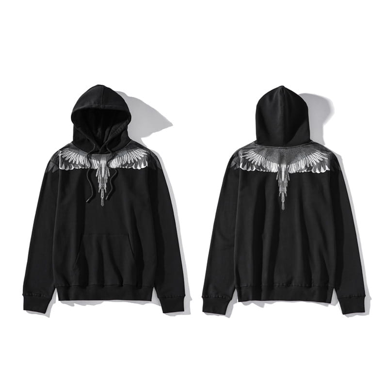 Mark Bronn Wings Print Hooded Sweatshirt for Men and Women