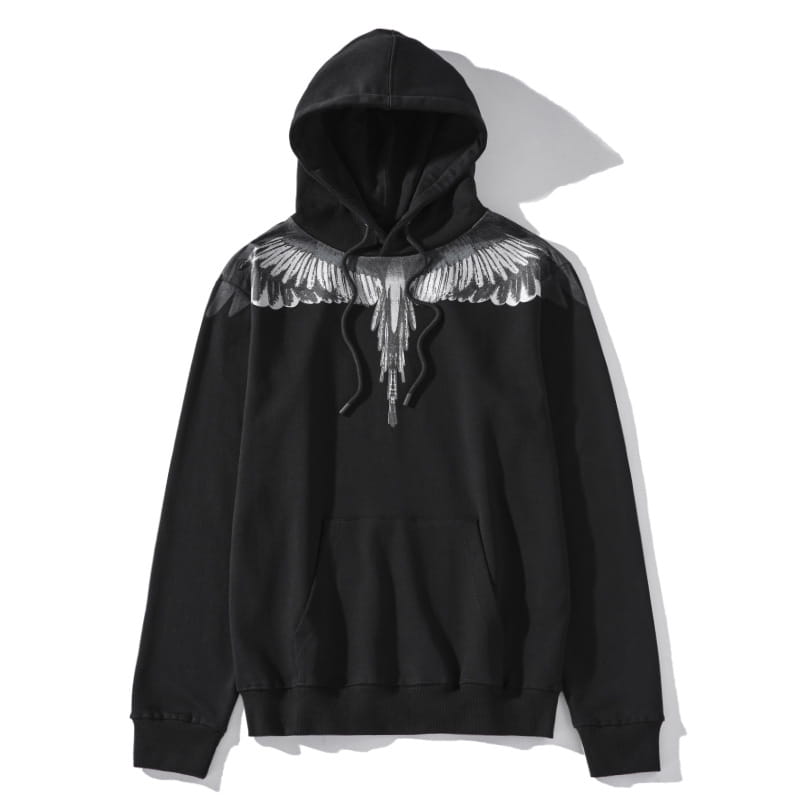 Mark Bronn Wings Print Hooded Sweatshirt for Men and Women