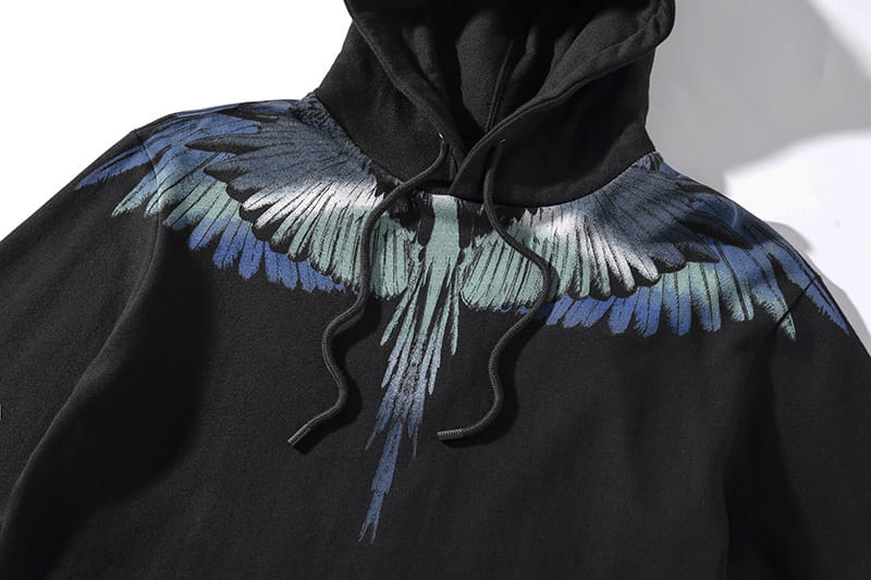 Mark Bronn Wings Print Hooded Sweatshirt for Men and Women