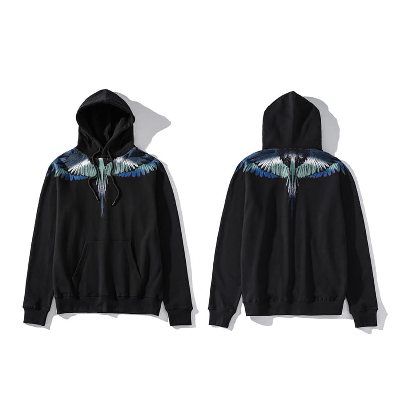 Mark Bronn Wings Print Hooded Sweatshirt for Men and Women