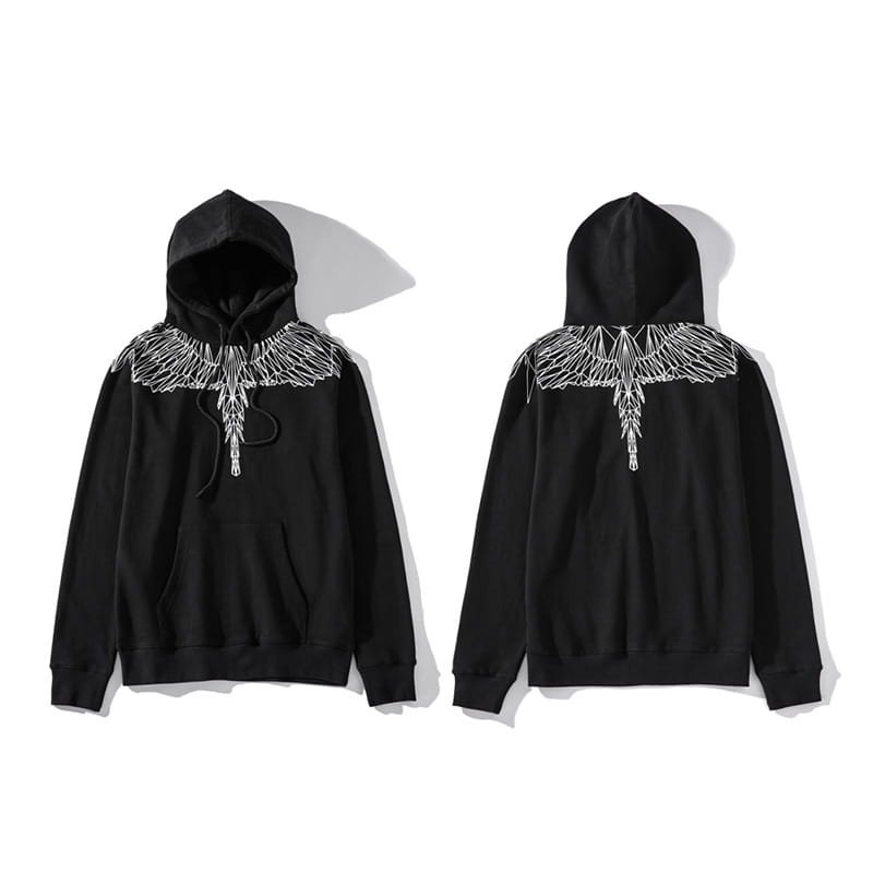 Mark Bronn Wings Print Hooded Sweatshirt for Men and Women